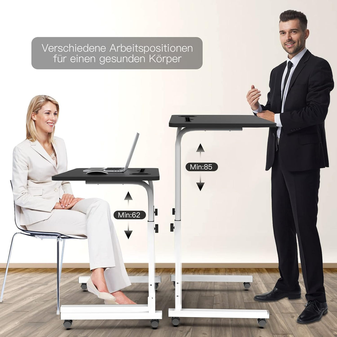 PIPIPOXER 60x40cm Laptoptisch höhenverstellbarer Schreibtisch Computertisch mobiler Laptop Schreibti