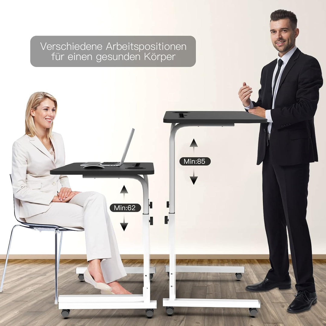 PIPIPOXER 60x40cm Laptoptisch höhenverstellbarer Schreibtisch Computertisch mobiler Laptop-Schreibti