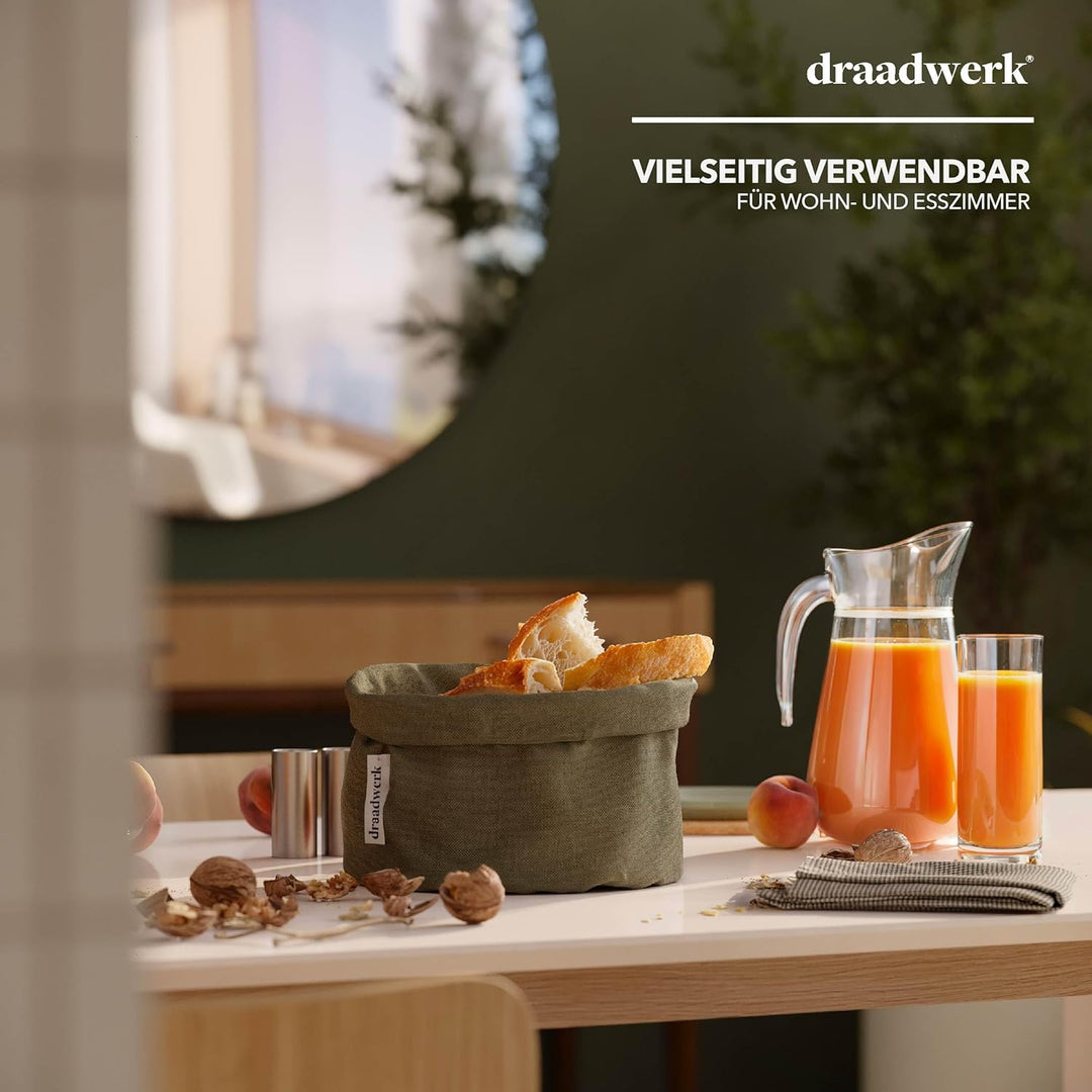 Brotkorb Stoff | Brötchenkorb | Aufbewahrungskorb | Frühstückskorb | Aufbewahrungskorb aus 100% Baum