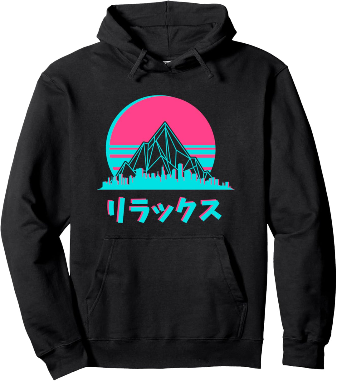 Vaporwave Aesthetic Fashion Stadt Skyline Geschenk Pullover Hoodie