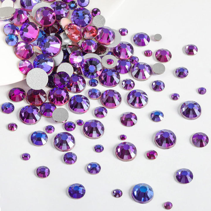 Beadsland Strasssteine für Makeup,8 Grössen 2500pcs Kristall flache Rückseite Strasssteine Gesicht E