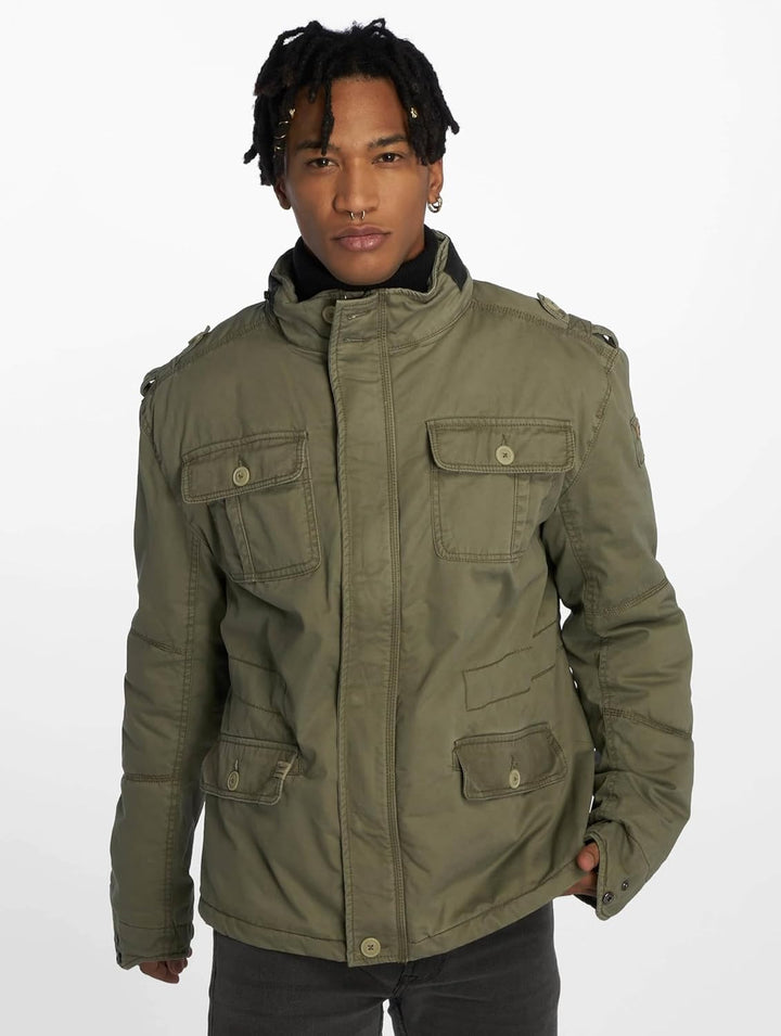 Brandit Jacket - Stylische Jacke für Herren mit versteckter Kapuze, Stehkragen und Baumwollfutter, Ü