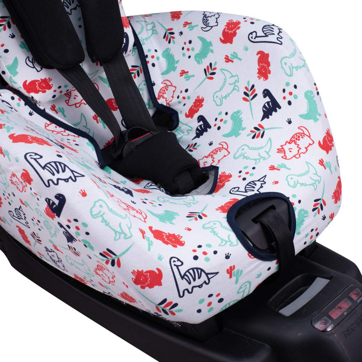 JYOKO KIDS Baumwollbezug kompatibel mit Maxi Cosi Recaro Zero, I-Size (Dino Party, Autositzbezug) Di