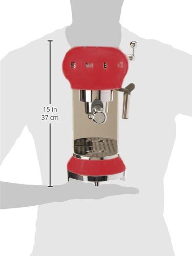 Smeg, ECF01RDEU Manual Espresso -Maschine, Cappuccino -System, Thermoblock, grosse Tassengehäuse und