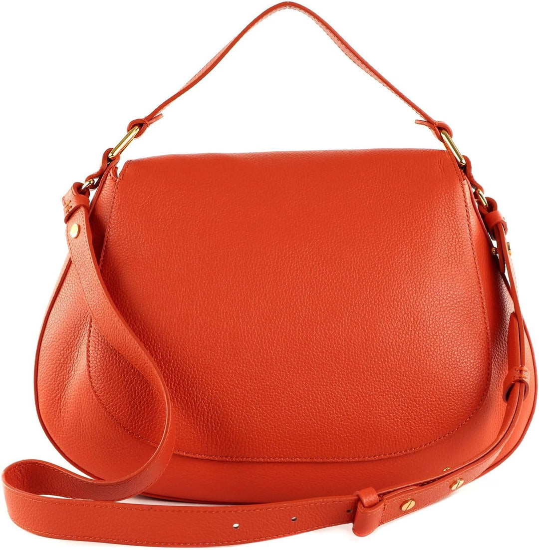 Coccinelle Leder Handtasche Schultertasche Sole Handbag Bottalatino Leather Tangerine Einheitsgrösse