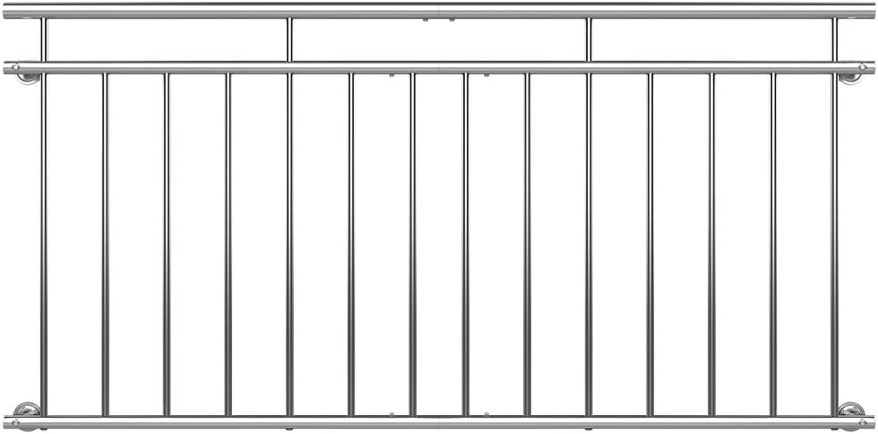 MONZANA® Französischer Balkon Edelstahl Pflegeleicht 90x184cm 14 Füllstäbe Balkongeländer Terrasseng
