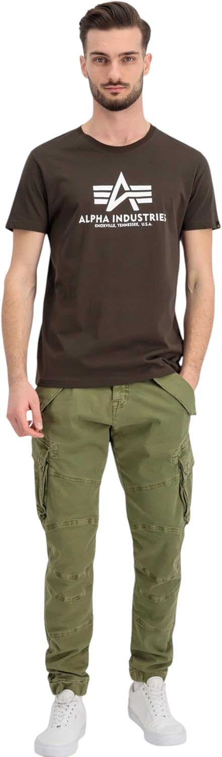 ALPHA INDUSTRIES Herren Basic T-shirt S Black Olive, S Black Olive