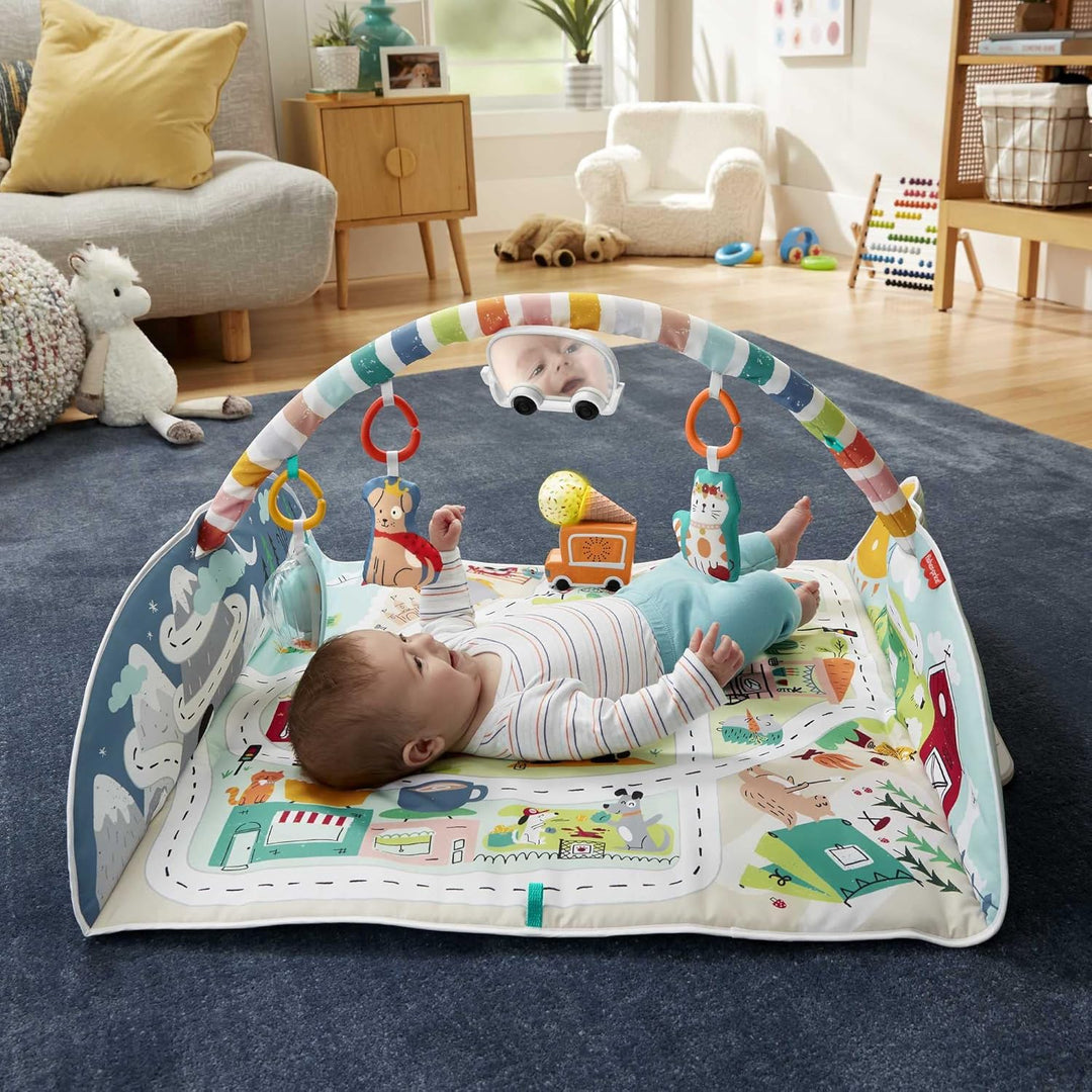 Fisher-Price GRV42 - Jumbo Abenteuer Spieldecke mit Musik, Lichtern und Fahrzeugen, Babyspielzeug fü