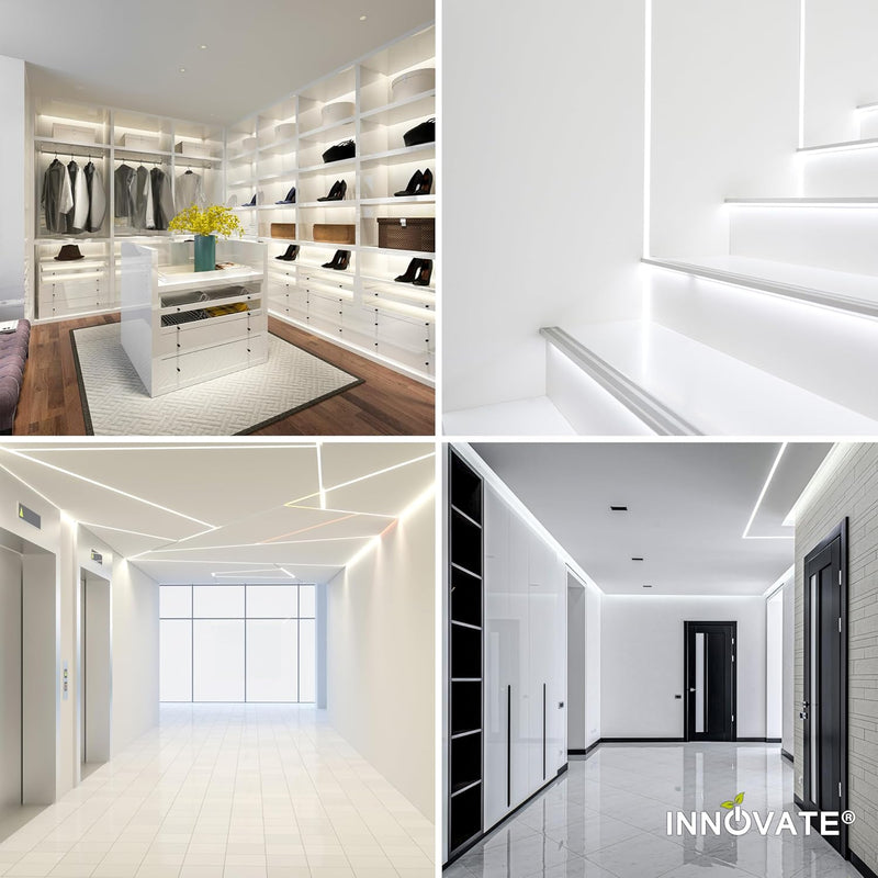 INNOVATE LED Profil silber 6 x 1m - Aluminium Profil - Aluprofil für LED-Strip - Profil für LED-Stre