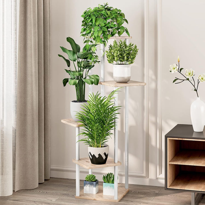 5-stufiges Pflanzenregal aus Metall für mehrere Pflanzen, hohe Eckblumenhalter für Terrasse, Garten,