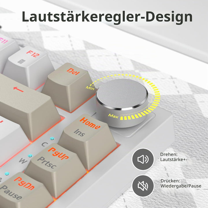 SOLIDEE Verkabelte Mechanische Gaming Tastatur 75 Prozent,hot-swap-fähige Mechanische Tastatur mit G