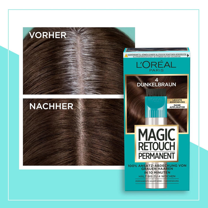 L'Oréal Paris Ansatz-Abdeckung zum Kaschieren grauer Haare, Langanhaltender Haar Concealer, Magic Re