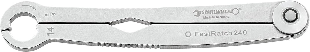 STAHLWILLE Nr. 240/6 l FastRatch Ratschenschlüssel Set 6-tlg.l offener Ringschlüssel mit Ratschenfun
