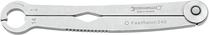 STAHLWILLE Nr. 240/6 l FastRatch Ratschenschlüssel Set 6-tlg.l offener Ringschlüssel mit Ratschenfun