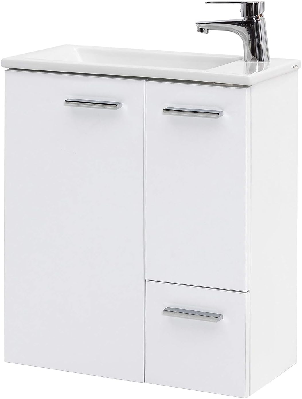 Schildmeyer Matteo Waschtisch 137110, weiss matt, 50,0 / 25,0 / 60,0 cm, Weiss Matt