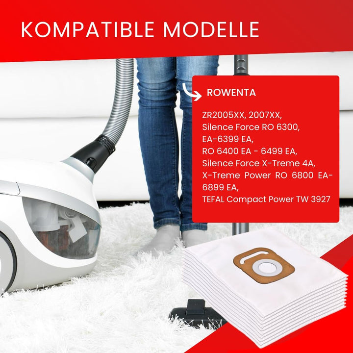 Invest - Staubsaugerbeutel Ersatz, Filtertüten Beutel Kompatibel mit Rowenta ZR2005XX / 2007XX, Sile