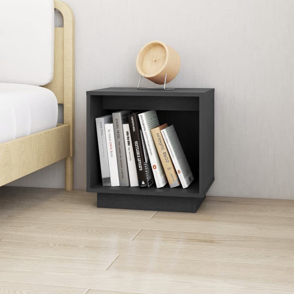FIRBNUS Bedside Table Nachtkonsole Beistelltisch mit Stauraum Night Stand Nachttisch Grau 40x30x40 c