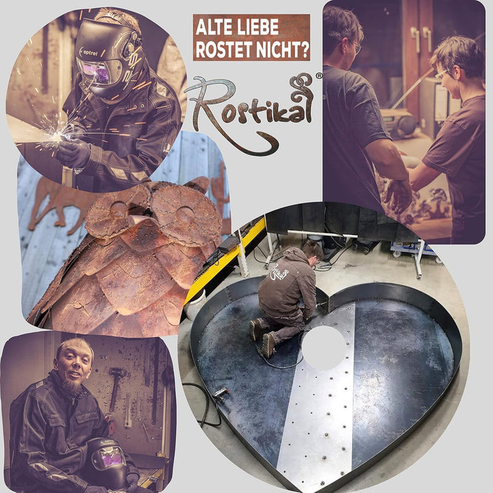 Rostikal 5 er Set Rost Deko Flamme Edelrost 16,5 cm gross Rostige Weihnachtsdeko Kerze Advent Kerzen