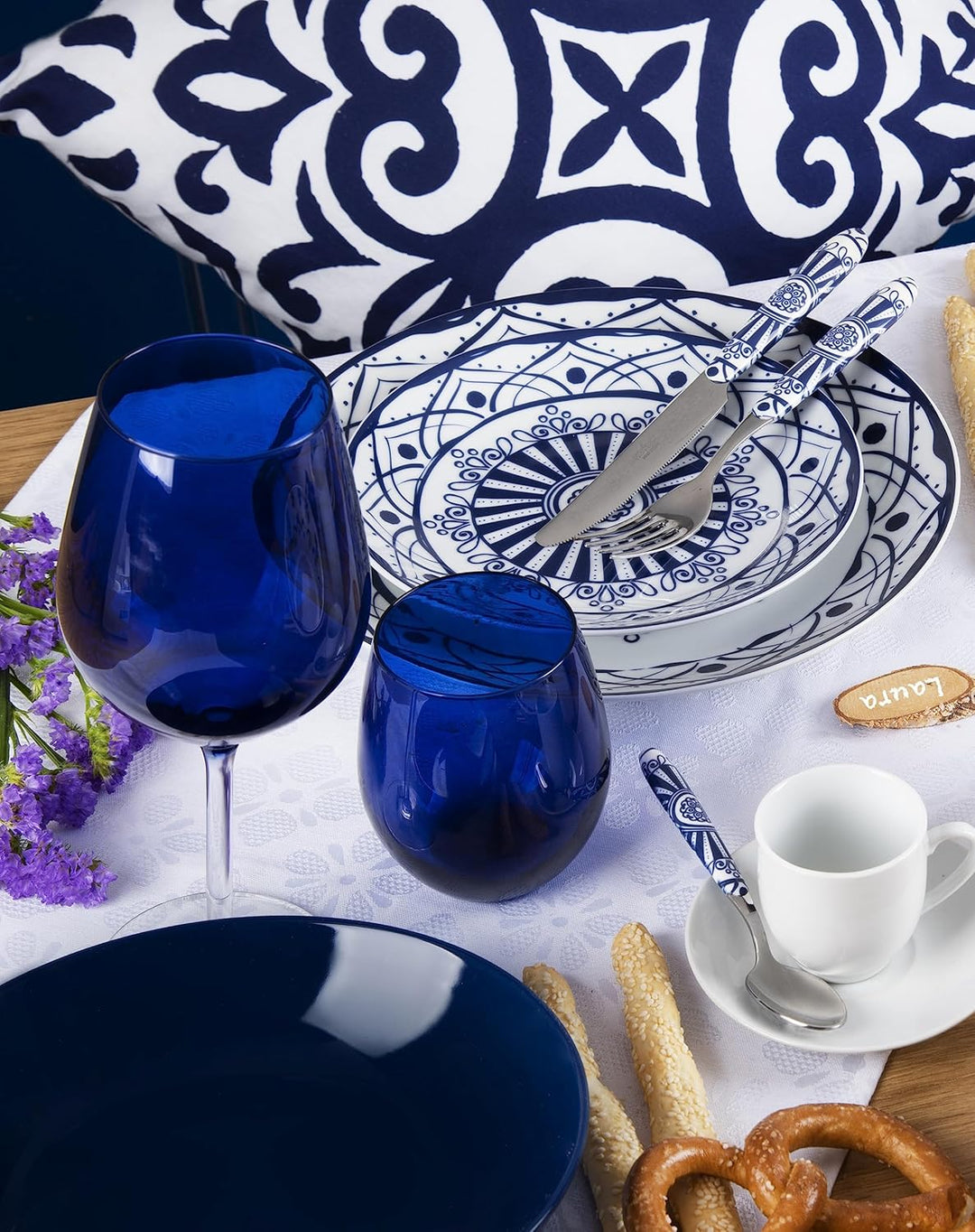 Excelsa Boheme Blue Tafelservice 18 pezzi Blau, 18 pezzi Blau