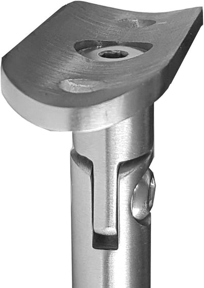 BASIT Edelstahl Handlaufträger Platte + Gelenk höhenverstellbar für 42,4 mm Rohr I Handlaufträger Ed