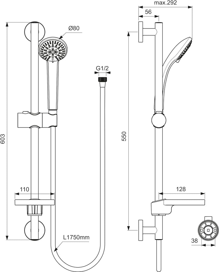 Ideal Standard B9503AA Idealrain Brausekombination Aufputz