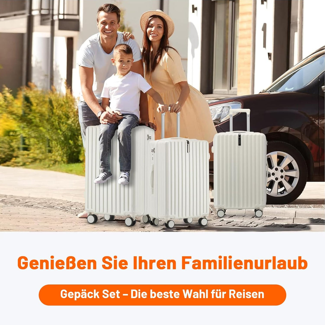 Kofferset 3 Teilig Hartschale Koffer Set Robustes und Langlebiges PC-Material Koffer mit TSA-Schloss