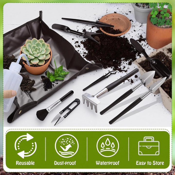 Bonsai Werkzeug Set 16-teilig Gartenwerkzeug für Zimmerpflanzen, Bonsai &amp; Sukkulenten – Ideal für Zu