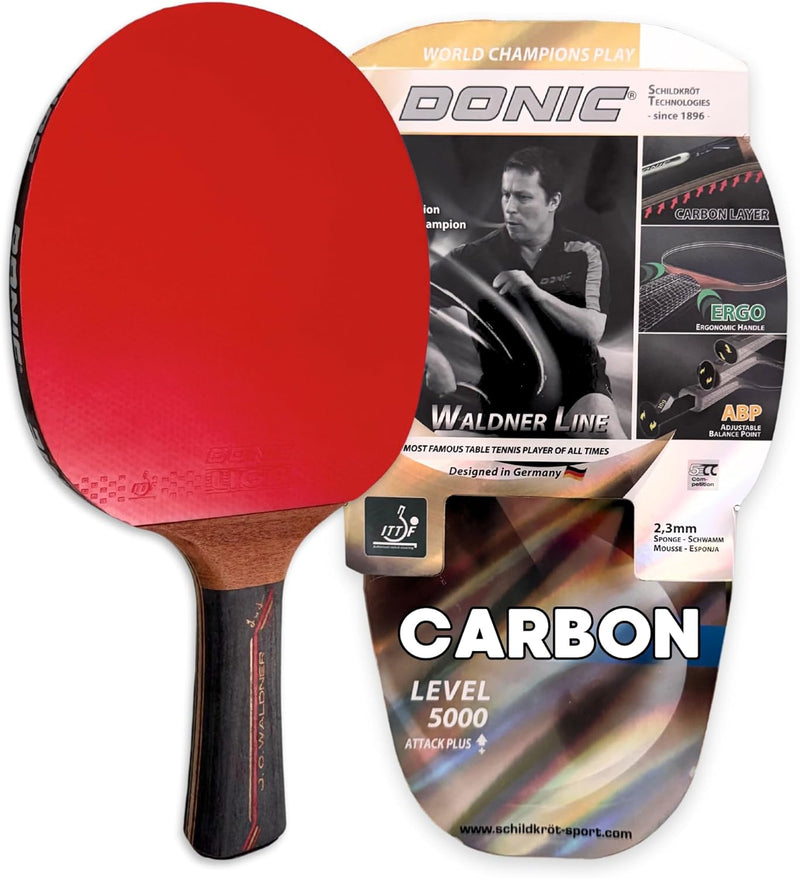 Donic-Schildkröt Carbon Tischtennisschläger Waldner 5000, ITTF Belag, 751805
