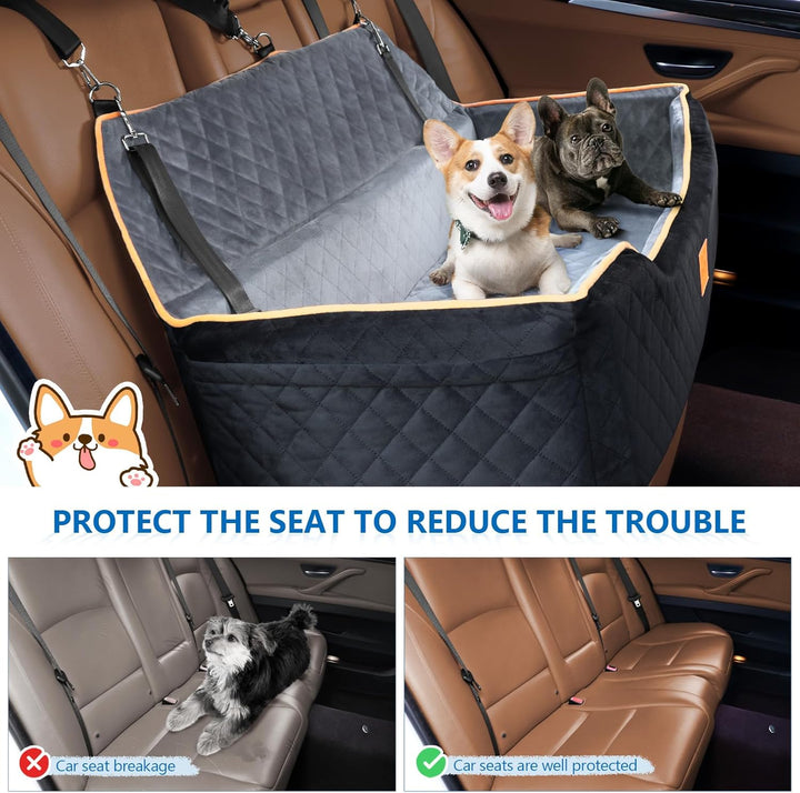 GL GLENSLAVE Hundeautositz für grosse/mittlere Hunde, bequemes Hundeautobett Pet Booster für den Rüc