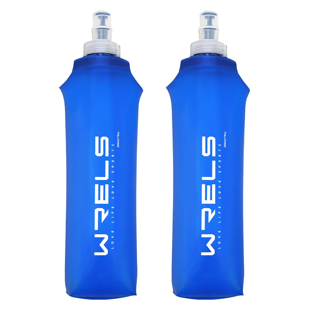 WRELS TPU Faltbare Trinkflasche,BPA-Frei Soft Flask,Flexible Faltbare Trinkflasche Laufen,Leichte Sp