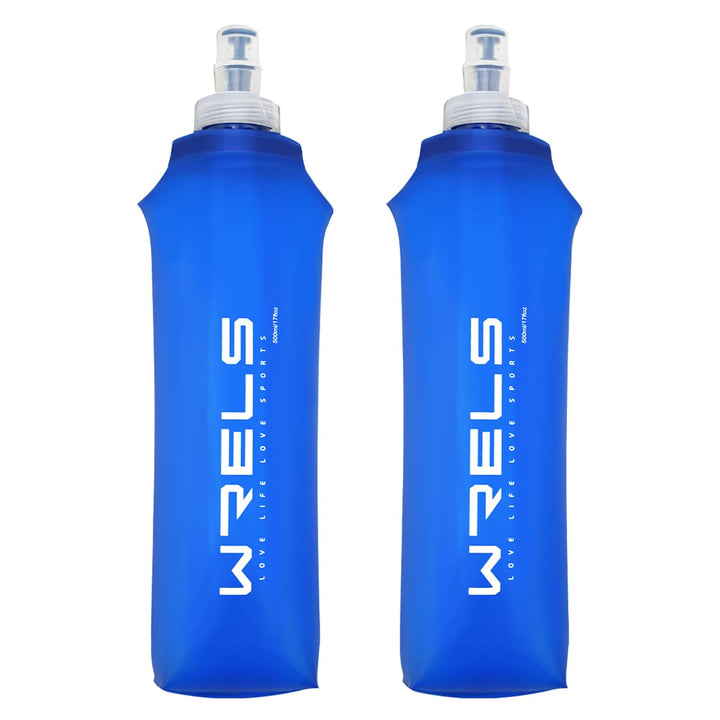 WRELS TPU Faltbare Trinkflasche,BPA-Frei Soft Flask,Flexible Faltbare Trinkflasche Laufen,Leichte Sp
