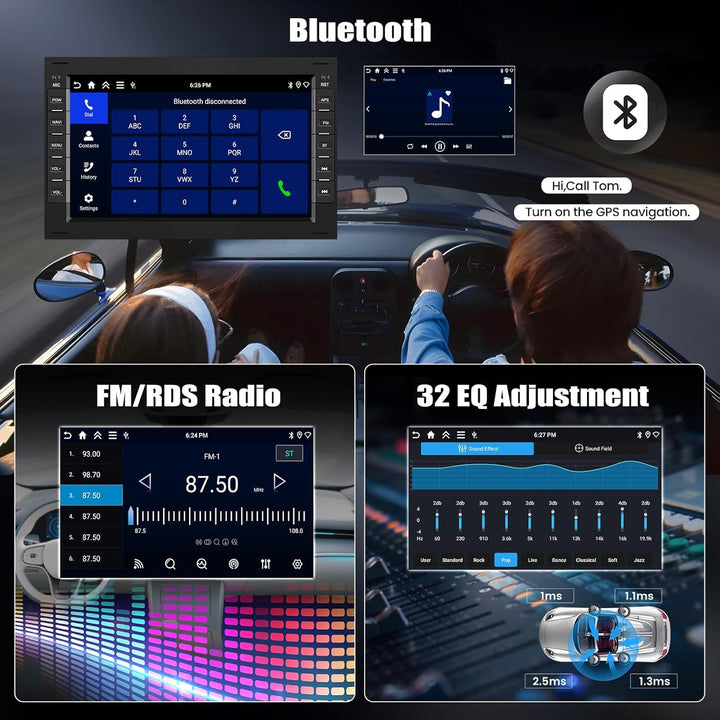 CAMECHO 4+64G Android 15 Navi Autoradio für VW Golf 4 MK4 Passat B5 Sharan Skoda Polo Jetta Peugeot