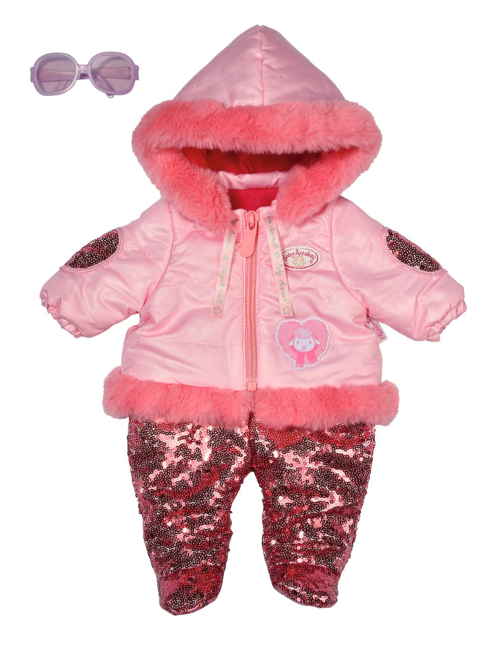 Baby Annabell Deluxe Winter 43cm - Puppenkleidung Puppenoutfit für den Winter, rosa Puppen-Schneeanz
