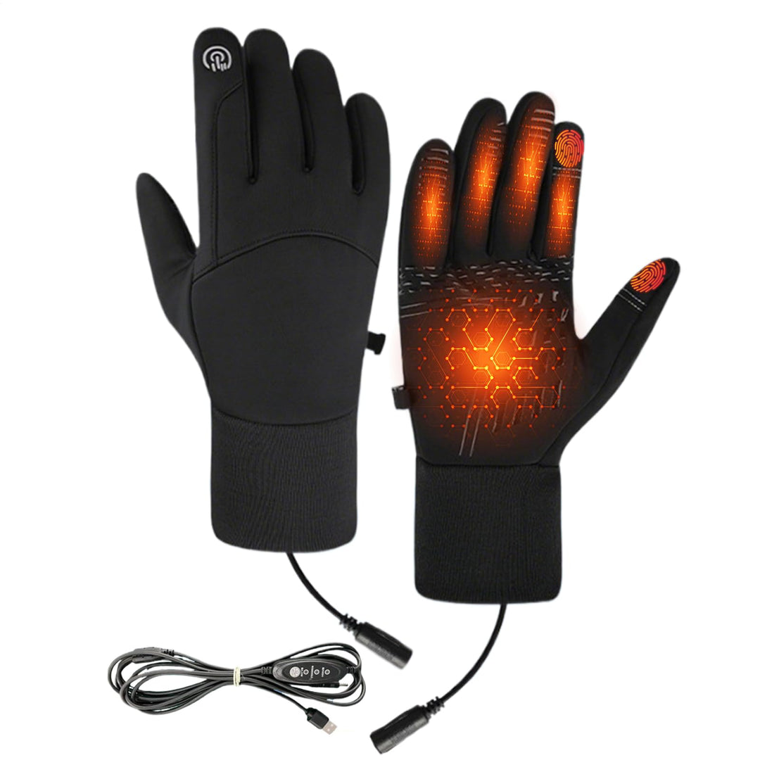 USB-Handschuhe Beheizbar, Touchscreen Winter Handwärmer mit Wärmefunktion, wasserdichte Handschuhe f