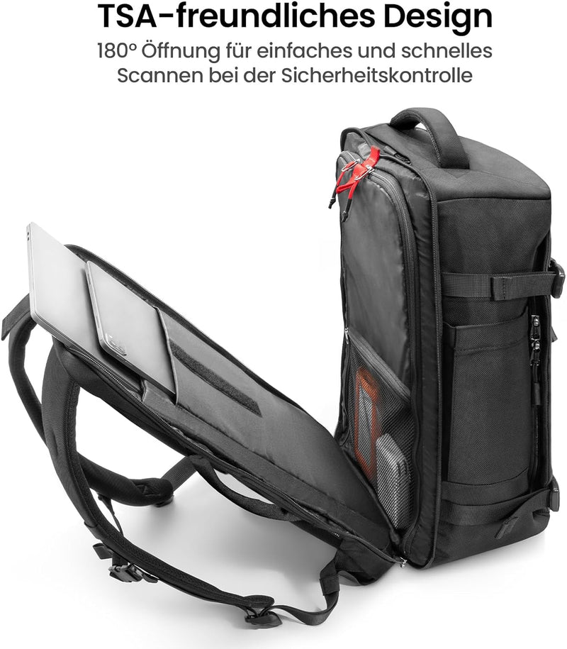 tomtoc 40L Reiserucksack, TSA Freundlich Handgepäck Rucksack, Flug Genehmigt Bordgepäck Gross Travel