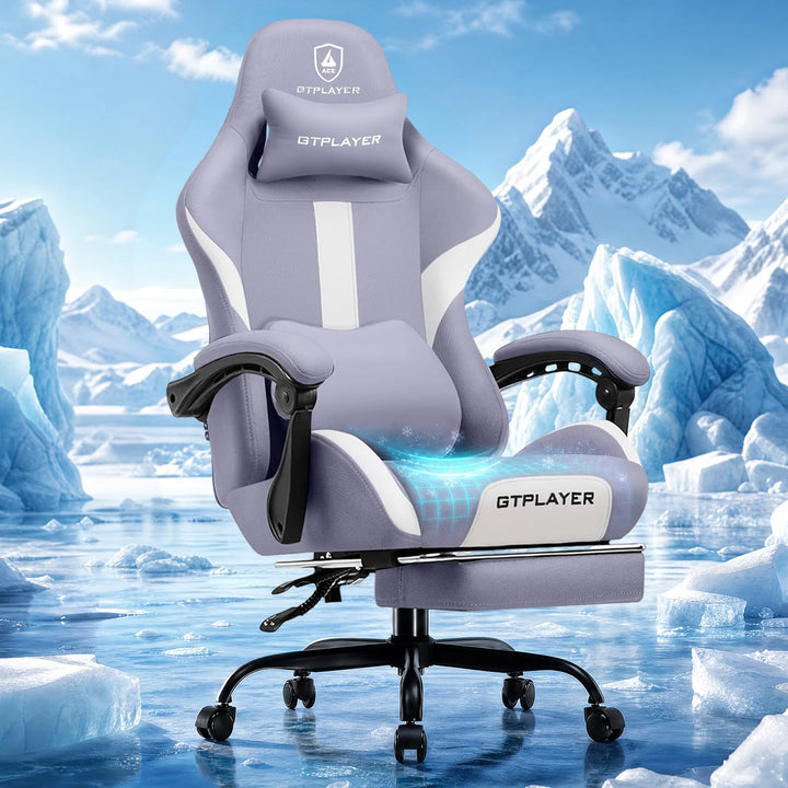 GTPLAYER Gaming Stuhl, Gamer Stuhl, Atmungsaktiver Bürostuhl aus Hochwertigem Stoff, Ergonomischer P