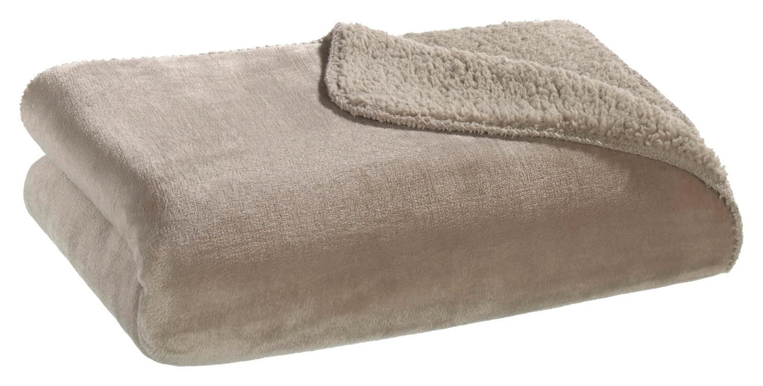 casa NOVA Wende-Wohndecke - Taupe - Polyester - 150 x 200 cm