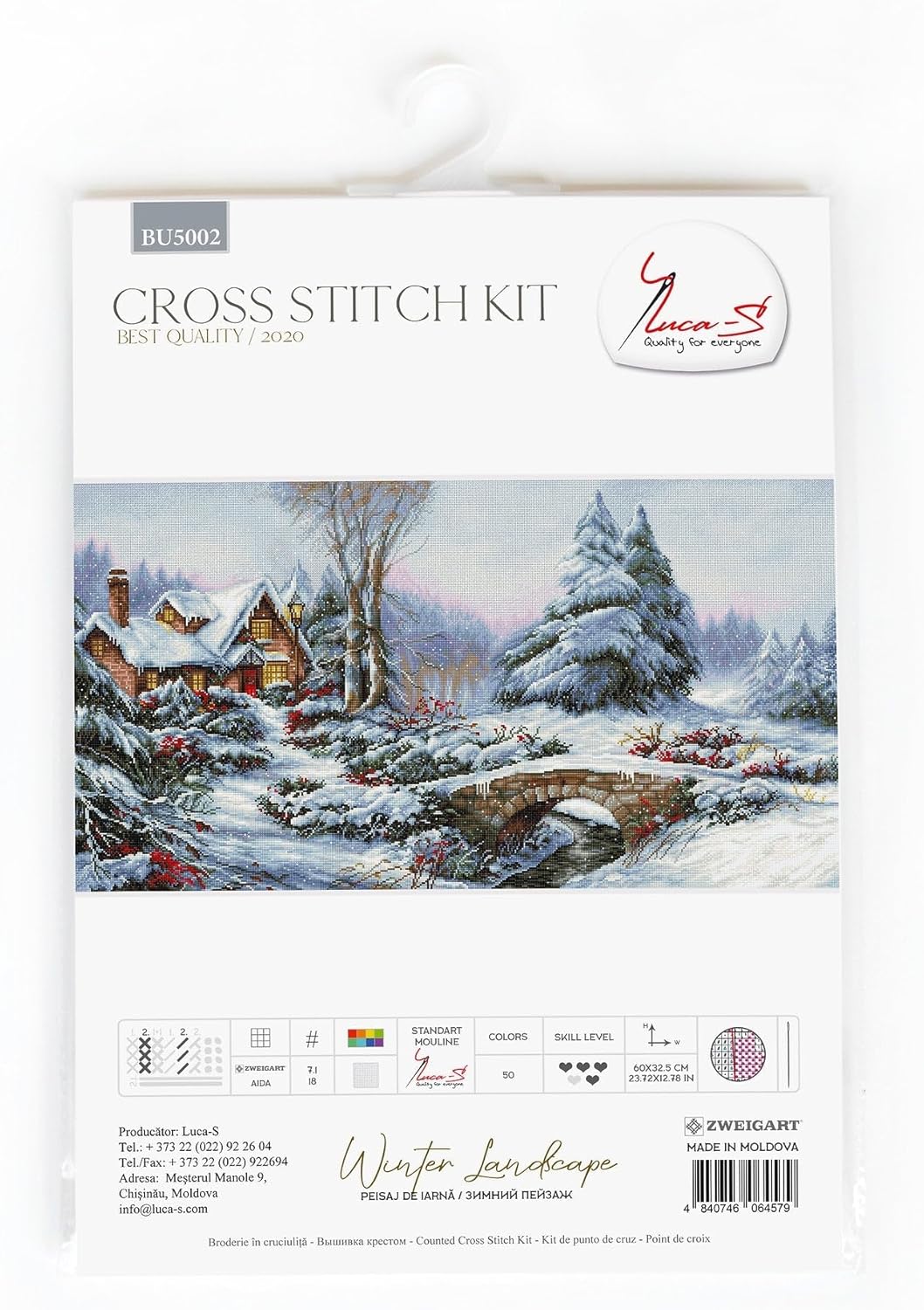 Luca-S BU5002 Kreuzstich Set, Mehrfarbig, 45x34cm