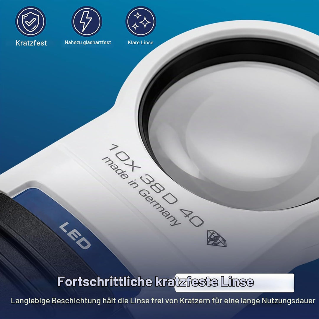 Eschenbach Optik Lupe Handlupe mit LED-Beleuchtung mobiluxLED Vergrösserung: 10x Linsengrösse: (Ø) 3