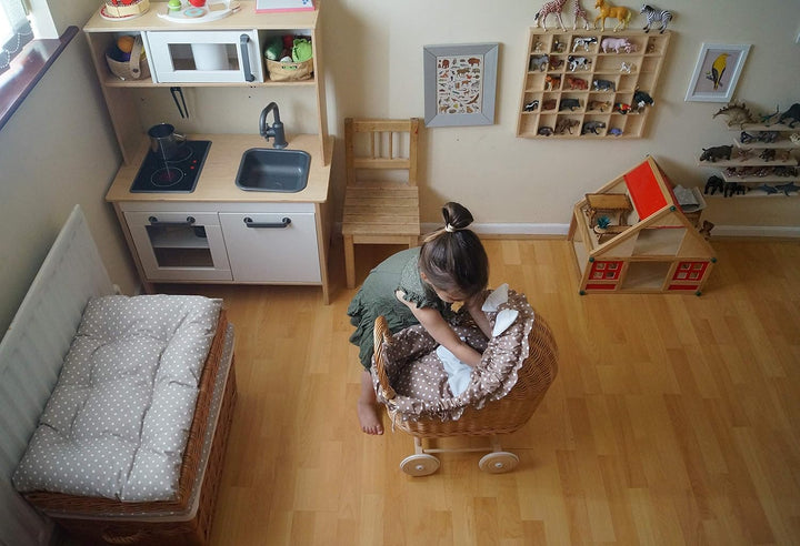 e-wicker24 Wäscheschrank, Truhe für Wäsche, Wäschekorb, Wäschepuff aus Weide, Spielzeugkorb aus Weid