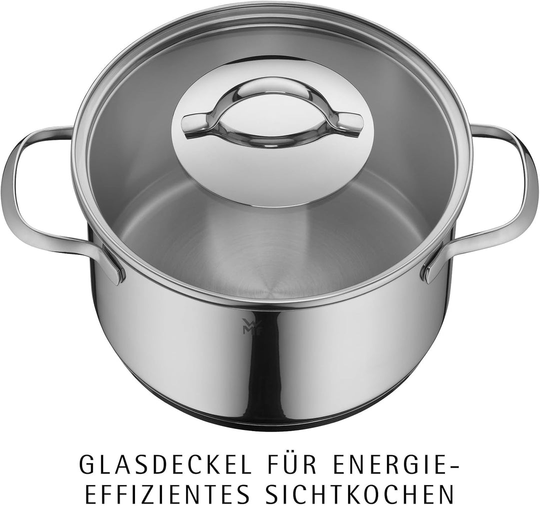 WMF Provence Plus Kochtopf klein 20cm, Glasdeckel, Bratentopf Induktion 2,5l, Cromargan Edelstahl po