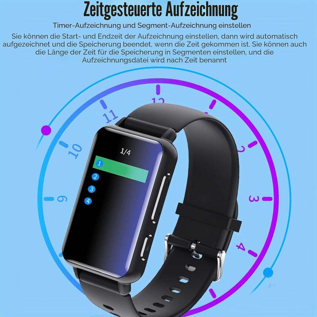 Digitale Voice-Recorder-Uhr, Sprachaktivierter Recorder mit Rauschunterdrückung und Wiedergabe, E-Bo
