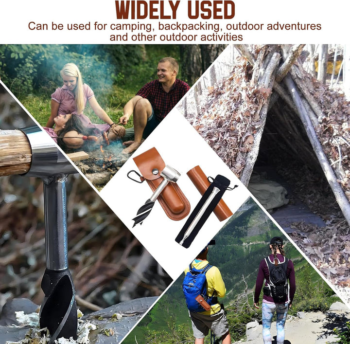Handbohrer Bushcraft Manueller Schraubenschlüssel,Handschneckenbohrer bushcraft,Outdoor Survival Boh
