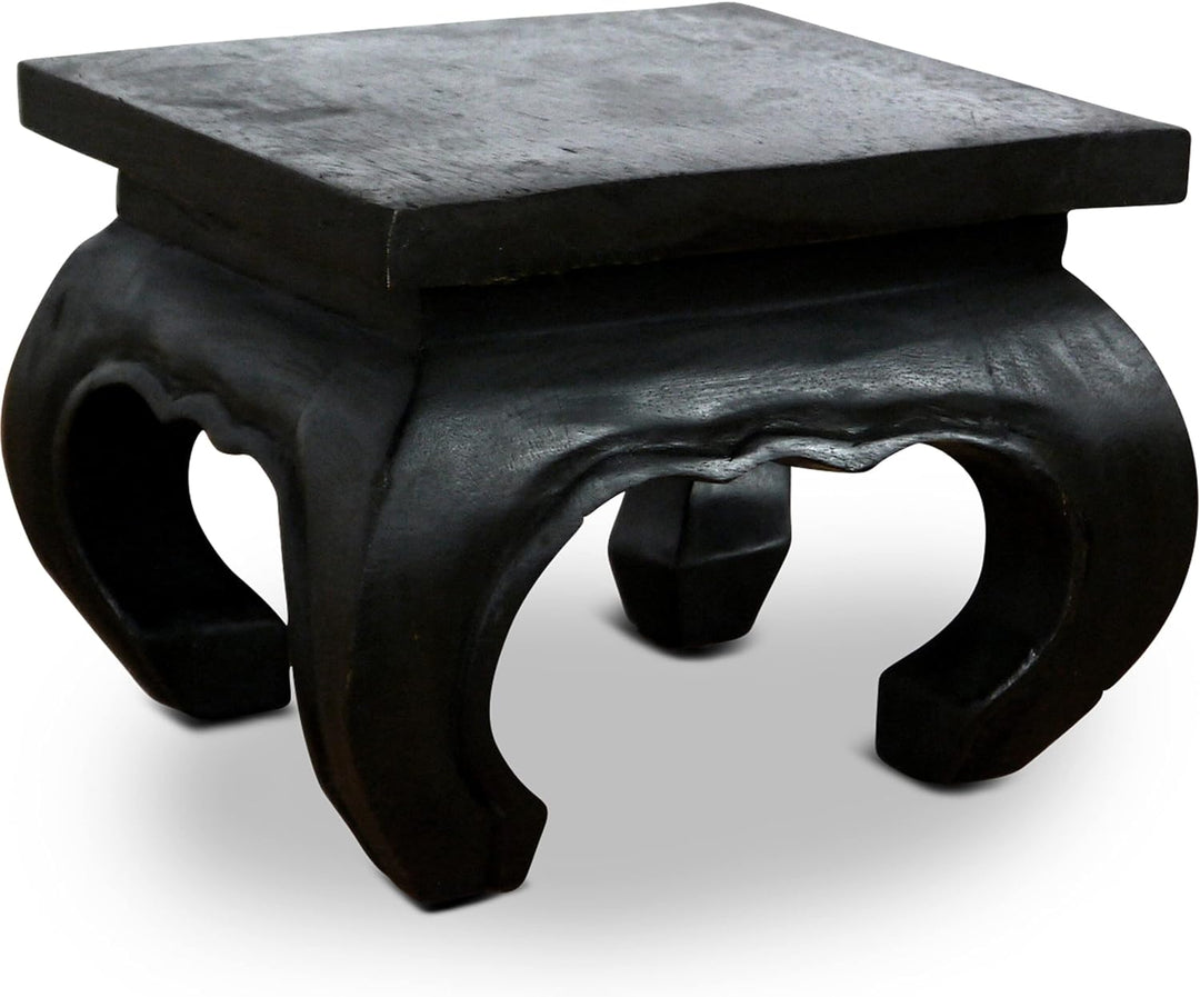 livasia Opiumtisch, Beistelltisch aus Massivholz, Couchtisch, Nachttisch (24cm) 24x24cm, 24x24cm