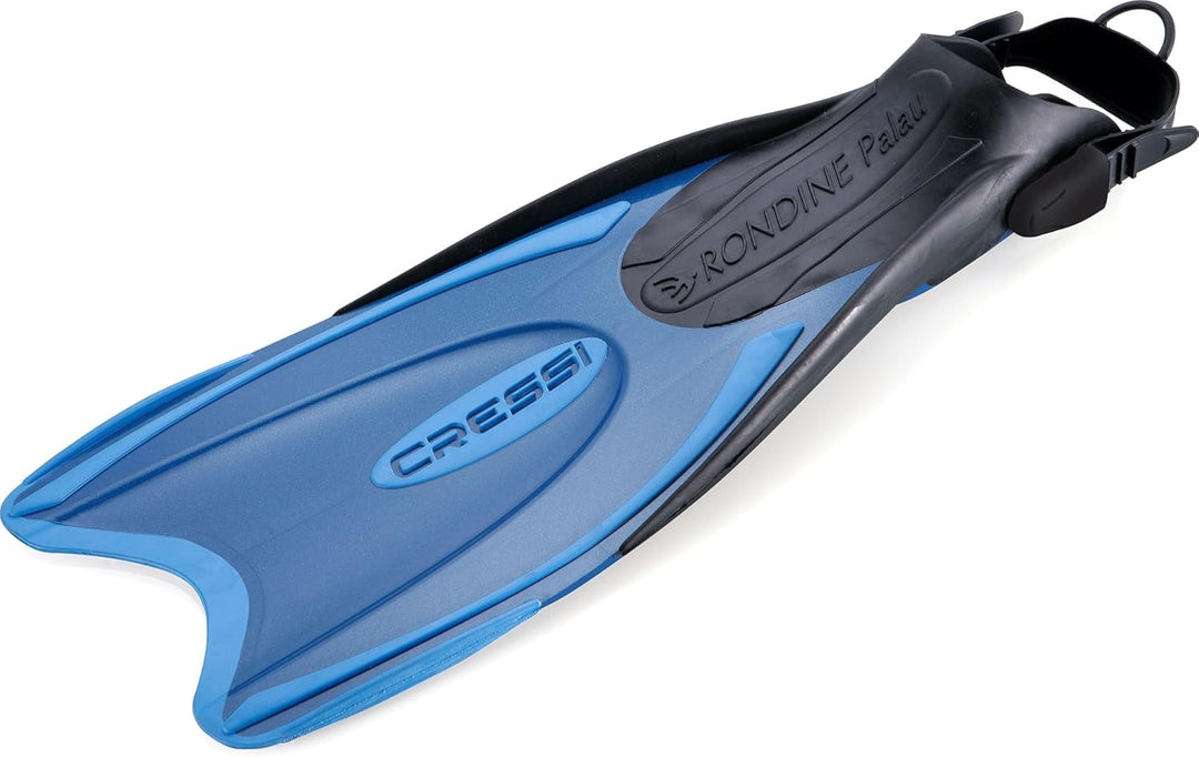 Cressi Palau Saf Fins Einstellbare Kurze Flossen zum Schwimmen und Schnorcheln Blau/Azurblau Lange F