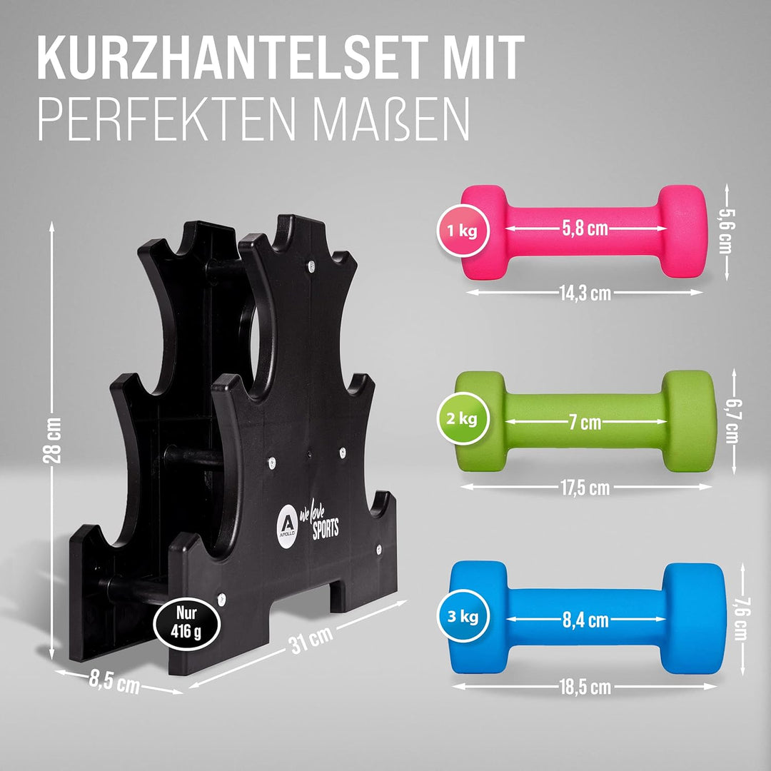 Apollo Hantel Set Kurzhantel | 2 Hanteln | 2er Hantelset | Gewichte für Krafttraining | Kurzhanteln