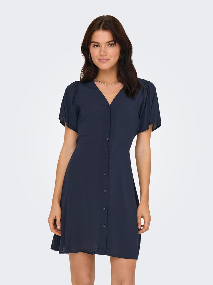 ONLY Damen Viskose Sommer-Kleid Onlnova Life Lucy mit Blumenmuster S Night Sky 1, S Night Sky 1