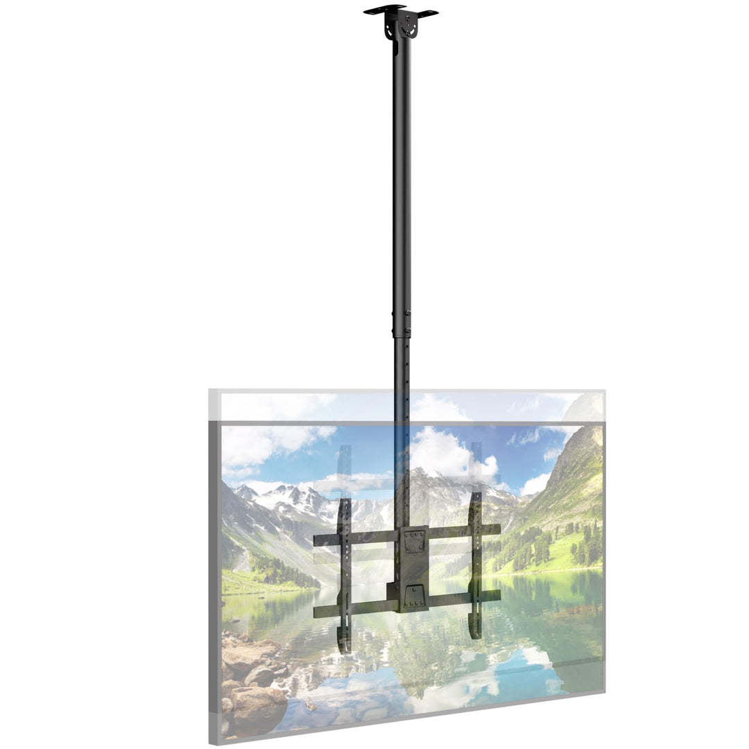 TV Deckenhalterung für 43-86 Zoll bis 60kg, 360° schwenkbar und -25° neigbar, mit ±3° Nivellierung,