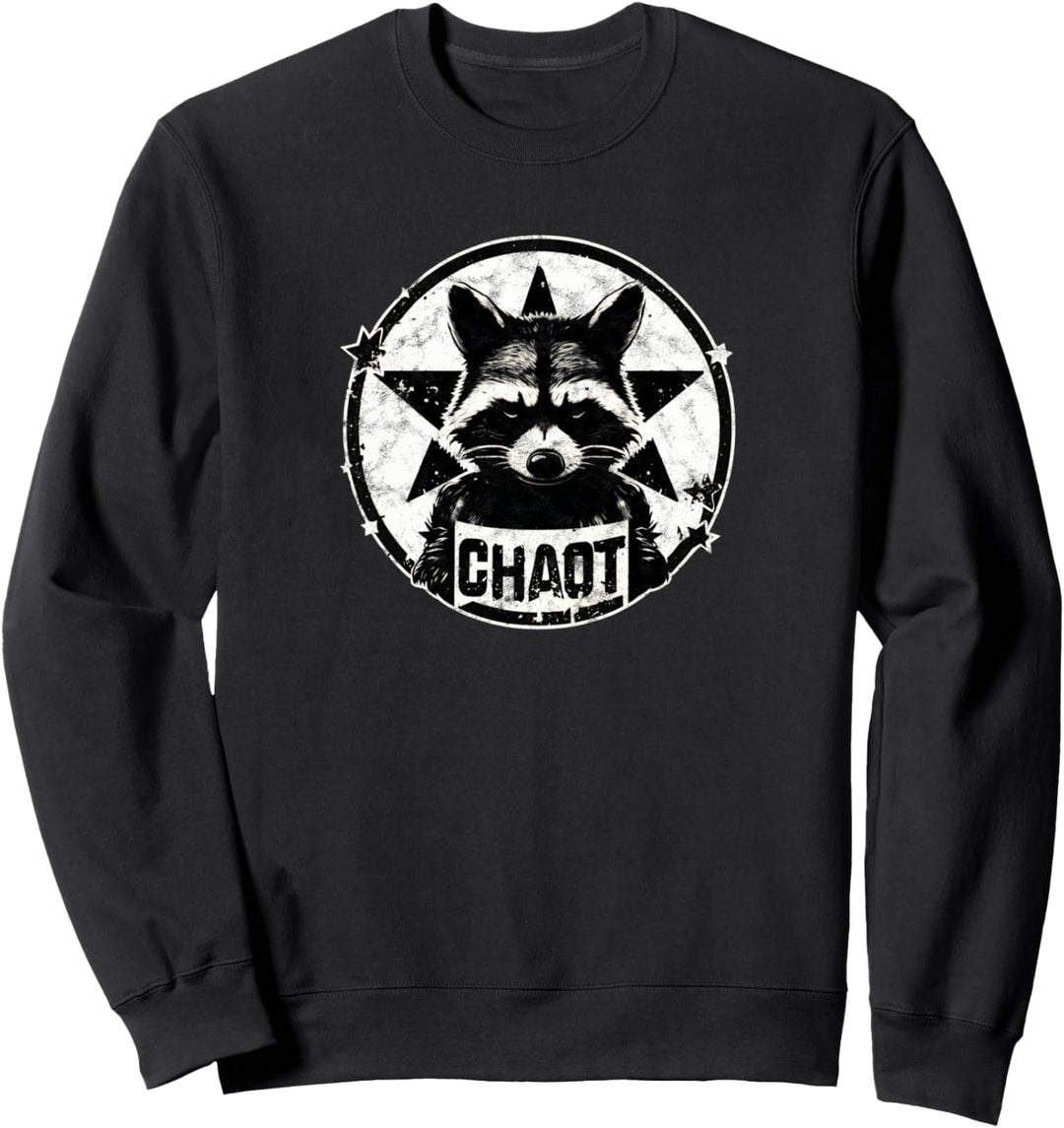 Waschbär, Chaot, Anarchie, Kämpfer, Revolution, Stern, Vintage Sweatshirt