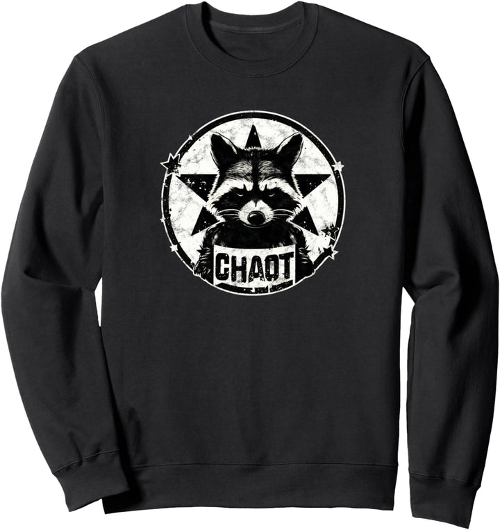 Waschbär, Chaot, Anarchie, Kämpfer, Revolution, Stern, Vintage Sweatshirt